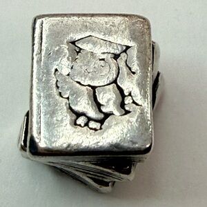 Pandora Retired Study Book Stack Charm 925 ALE Threaded